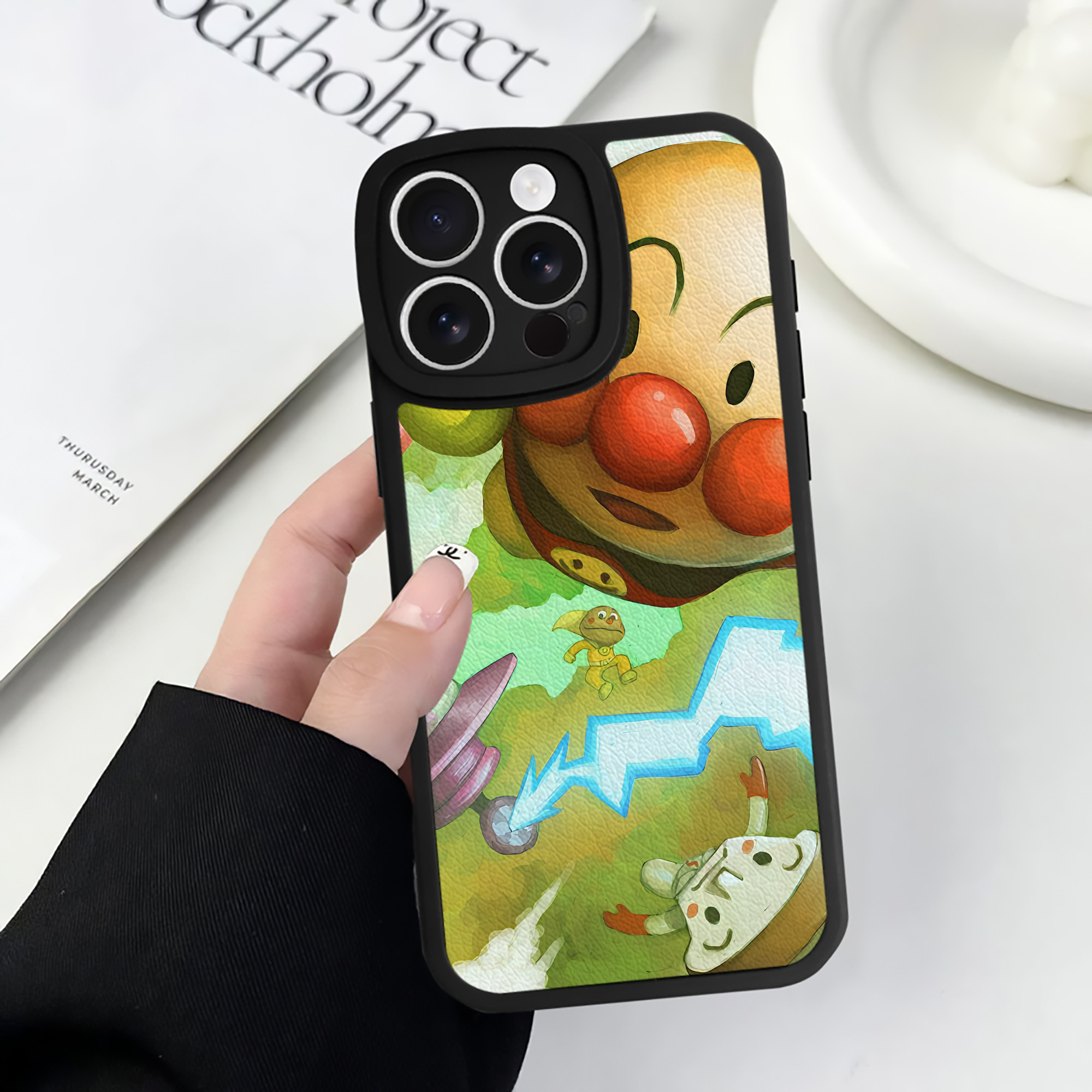 （画像用） アンパンマン Anpanman 【iPhone 16シリーズ対応】シリコンスマホケース（レザー調） 材質：シリコン